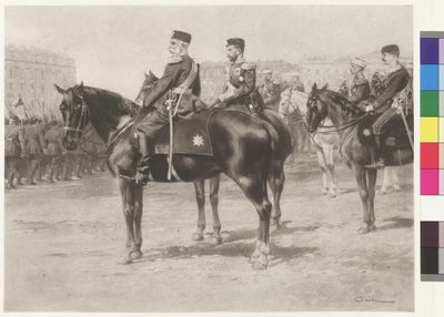 Emperor Franz Joseph I and Czar Nicholas II at the Parade on the Champ-de-Mars in St. Petersburg by Wilhelm Gause