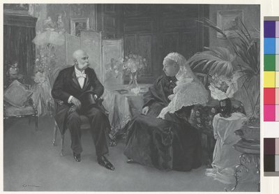 Queen Victoria and Emperor Franz Joseph at the Hotel du Cimiez in Nice by Wilhelm Gause