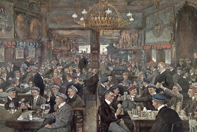 The Student Brasserie of the Thuringer Hof in Leipzig, c.1900 by Wilhelm Gause