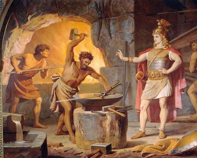 Sigurd goes to the dwarf Mime, from the Sigurd Saga, Lower Hall, c.1882-83 by Wilhelm Hauschild