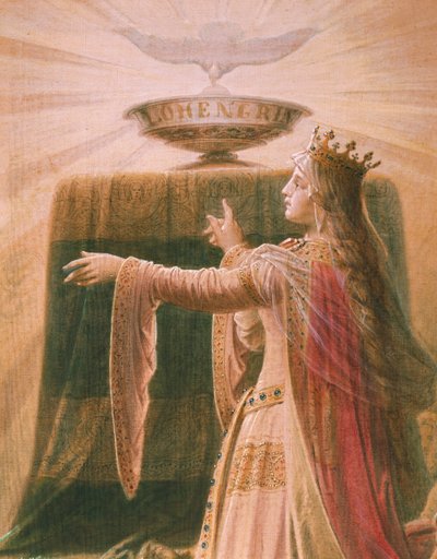 The Miracle of the Grail, from the Lohengrin Saga, Salon (detail) by Wilhelm Hauschild