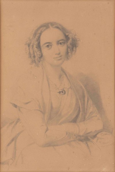 Portrait of the composer Fanny Hensel née Mendelssohn by Wilhelm Hensel