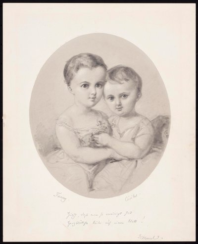 The granddaughters Fanny and Cécile Hensel by Wilhelm Hensel