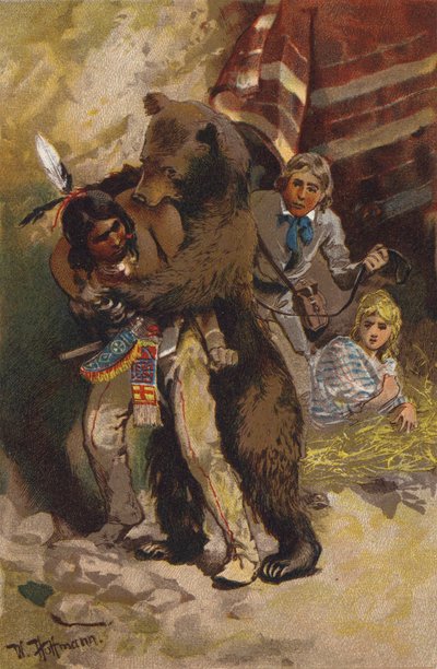 Scene from The Last of the Mohicans, by James Fenimore Cooper by Wilhelm Hoffmann