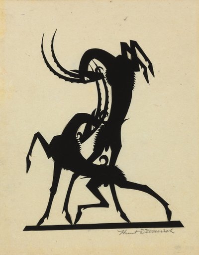 Fighting Goats, c.1920 by Wilhelm Hunt Diederich