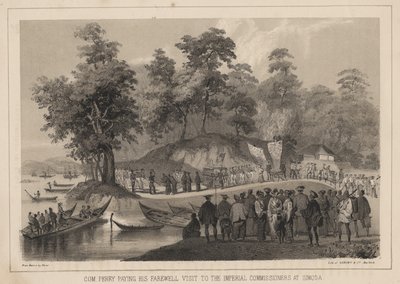 Com. Perry Paying His Farewell Visit to the Imperial Commissioners at Simoda by Wilhelm Joseph Heine
