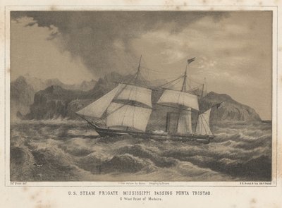 U.S. Steam Frigate Mississippi Passing Punta Tristao by Wilhelm Joseph Heine