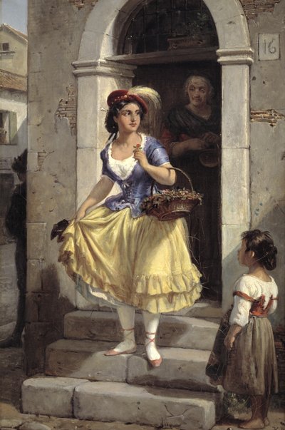 An Italian Woman on the Way to the Carnival by Wilhelm Marstrand