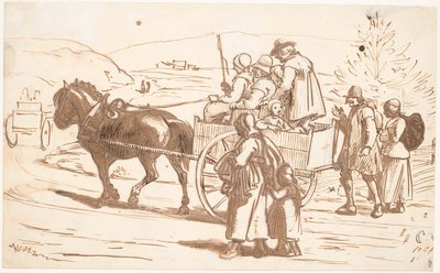 Peasants from Orsa Parish Driving to Church, Dalarna by Wilhelm Marstrand