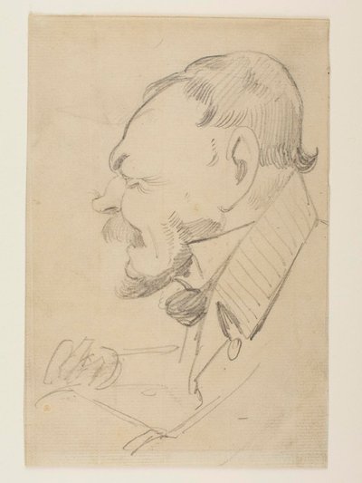 Caricature of Gottlieb Bindesbøll by Wilhelm Marstrand