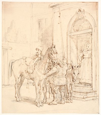 Don Quixote and Sancho Panza Outside the Inn by Wilhelm Marstrand