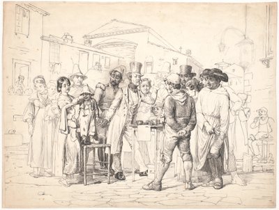 A Charlatan Selling Shoe Polish, Rome by Wilhelm Marstrand