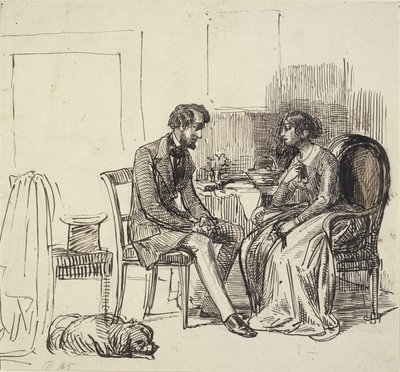 A Gentleman Visiting a Young Lady by Wilhelm Marstrand
