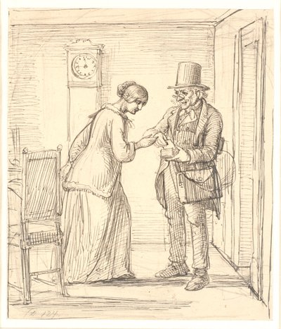 A Young Lady Receives a Letter from the Postman by Wilhelm Marstrand
