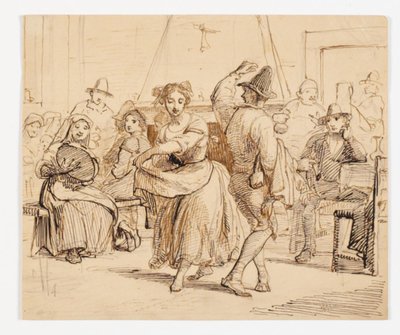 Interior of a Tavern with a Dancing Couple by Wilhelm Marstrand