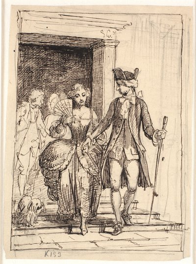 Leander and Leonora, Behind Them Henrik and Pernille by Wilhelm Marstrand