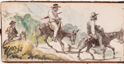 P.C. Skovgaard and A. Kittendorff, Riding Donkeys in a Mountain Landscape by Wilhelm Marstrand