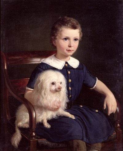 Study of a Boy with Pet Dog by Wilhelm Marstrand