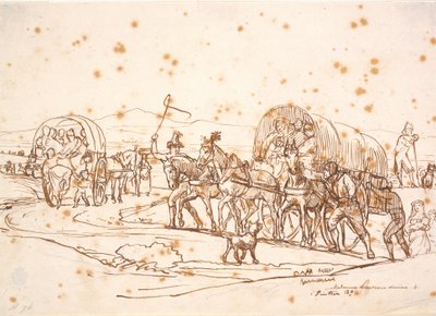 The Train through the Countryside to a Church Festival for "Madonna of Divine Love in Pentecost 39" by Wilhelm Marstrand