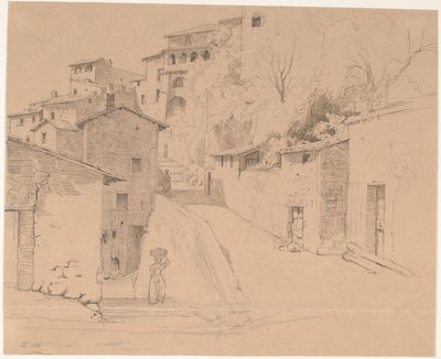 Via Piave with La Porta Su in Olevano Romano by Wilhelm Marstrand