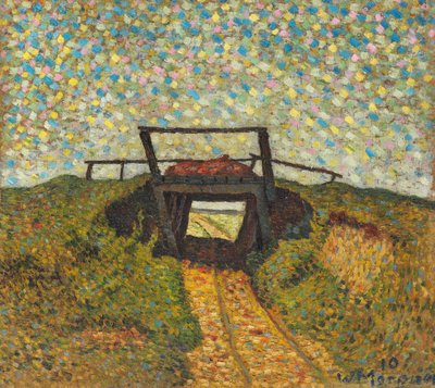 Landscape with a Small Bridge Near Soest, 1910 by Wilhelm Morgner