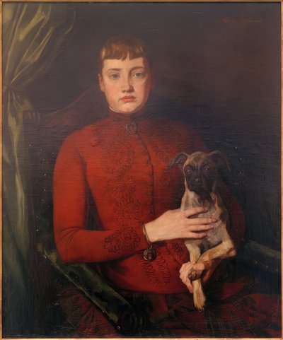 Lady with a Dog by Wilhelm Trübner