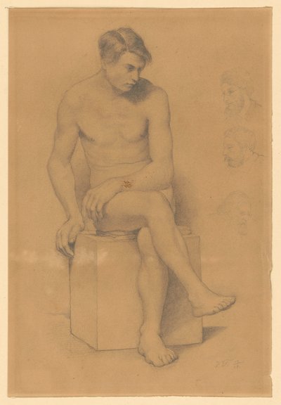 Male Nude by Wilhelm Trübner