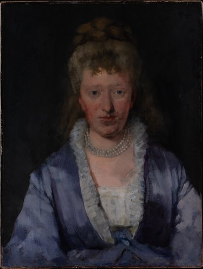 Portrait of a Lady in a Violet Dress by Wilhelm Trübner