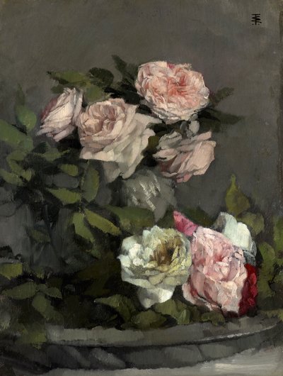 Still Life with Roses by Wilhelm Trübner