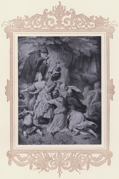 Girl in the Forest, The Faithful Eckart (lithograph) by Wilhelm von (after) Kaulbach