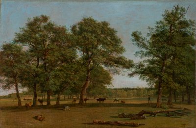 Meadow Pastures near Dietramszell (Pasture Landscape with Old Oaks) by Wilhelm von Kobell