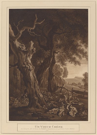 Ancient Oaks in a Landscape by Wilhelm von Kobell, after Jan Wijnants