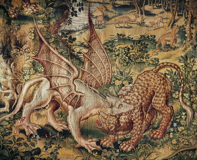 A Griffin and Panther Fighting by Willem (after) Tons