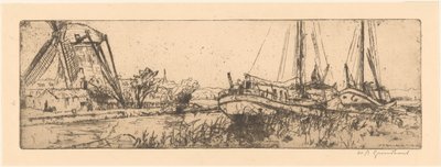 The Vliet by Willem Adrianus Grondhout (signed by artist)