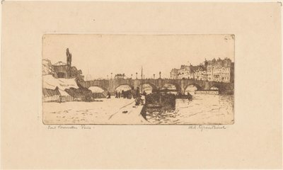 Pont de la Tournelle in Paris by Willem Adrianus Grondhout (signed by artist)
