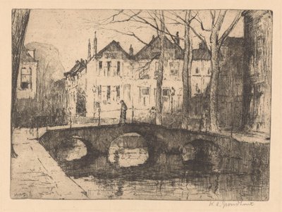 Smidswater in The Hague by Willem Adrianus Grondhout (signed by artist)