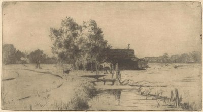 Stable in the Binckhorst in The Hague by Willem Adrianus Grondhout (signed by artist)
