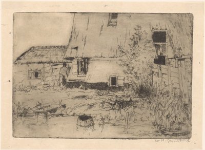 Foot of a Mill in Voorburg by Willem Adrianus Grondhout (signed by artist)