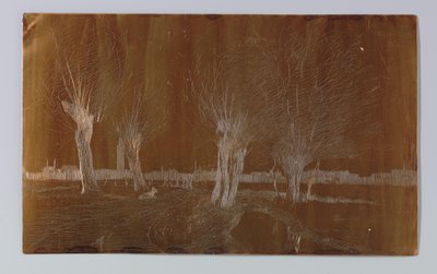 Willows by the Ditch at Binckhorstlaan in The Hague by Willem Adrianus Grondhout (signed by artist)