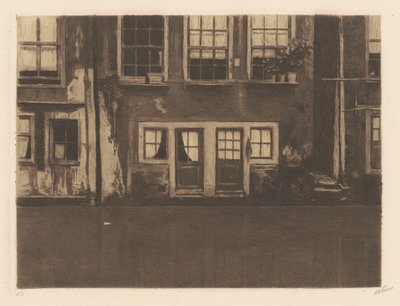 The Oudezijds Achterburgwal, with Two Doors in the Middle by Willem Arnold Witsen