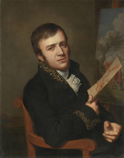 Jan (Baptist) Kobell II (1778-1814), Painter, in the Uniform of a Member of the Royal Institute of Science, Literature and the Fine Arts by Willem Bartel van der Kooi