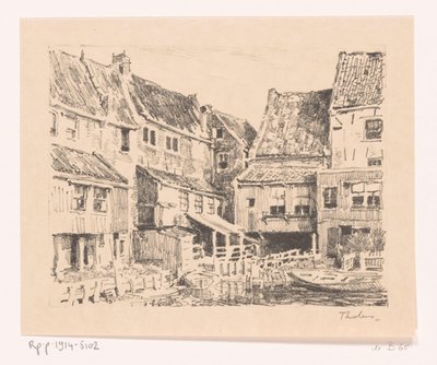 Back of Old Houses in Enkhuizen by Willem Bastiaan Tholen (signed by artist)