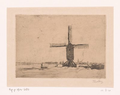 Doesburg Mill by Willem Bastiaan Tholen (signed by artist)