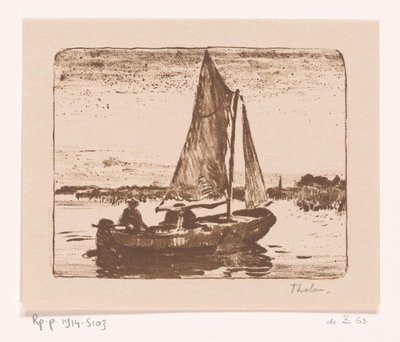 Man in Sailboat by Willem Bastiaan Tholen (signed by artist)