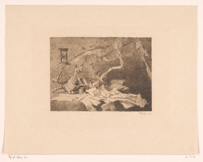 Still Life with Falling and Broken Objects by Willem Bastiaan Tholen (signed by artist)