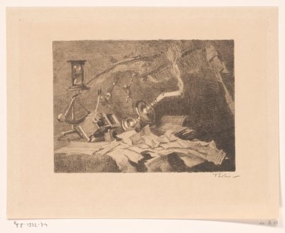 Still Life with Falling and Broken Objects by Willem Bastiaan Tholen (signed by artist)