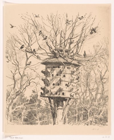 Large Birdhouse on a Tree by Willem Bastiaan Tholen