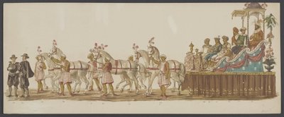 Delft Parade of 1862, Sixth Group (Fourth Lustrum of the Royal Academy in Delft - 1862 - Costumed Parade) by Willem Bernardus IJzerdraat