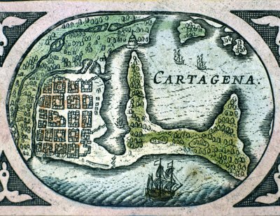 Cartagena in Colombia from the Atlas of W. Blaeu by Willem Blaeu