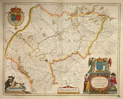 Ile-de-France, Isle of France from Theatrum Orbis Terrarum by Willem Bleau, Amsterdam by Willem Blaeu